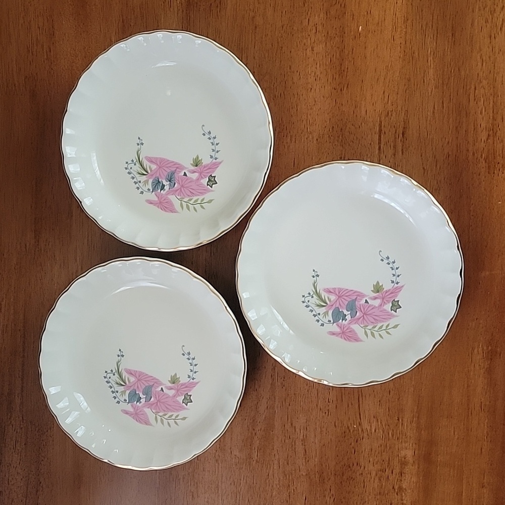 Vintage W S George Caladium 7 1/2 inch Salad Bowls